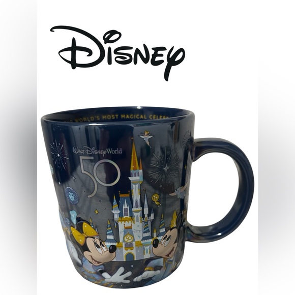 Disney Other - DISNEY WORLD MUG MICKY & FRIENDS 50TH ANNIVERSARY 15OZ BLUE